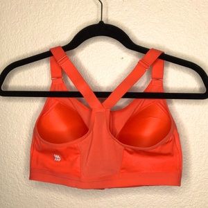 All in Motion Orange zip up adjustable sports bra 36 C